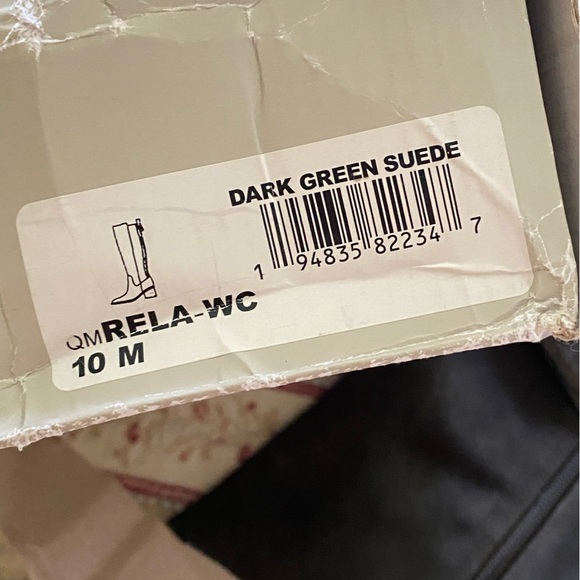 Marc Fisher Womens Rela Heels Tall Knee-High Boots - Dark Green Suede Size 10M - Picture 16 of 16